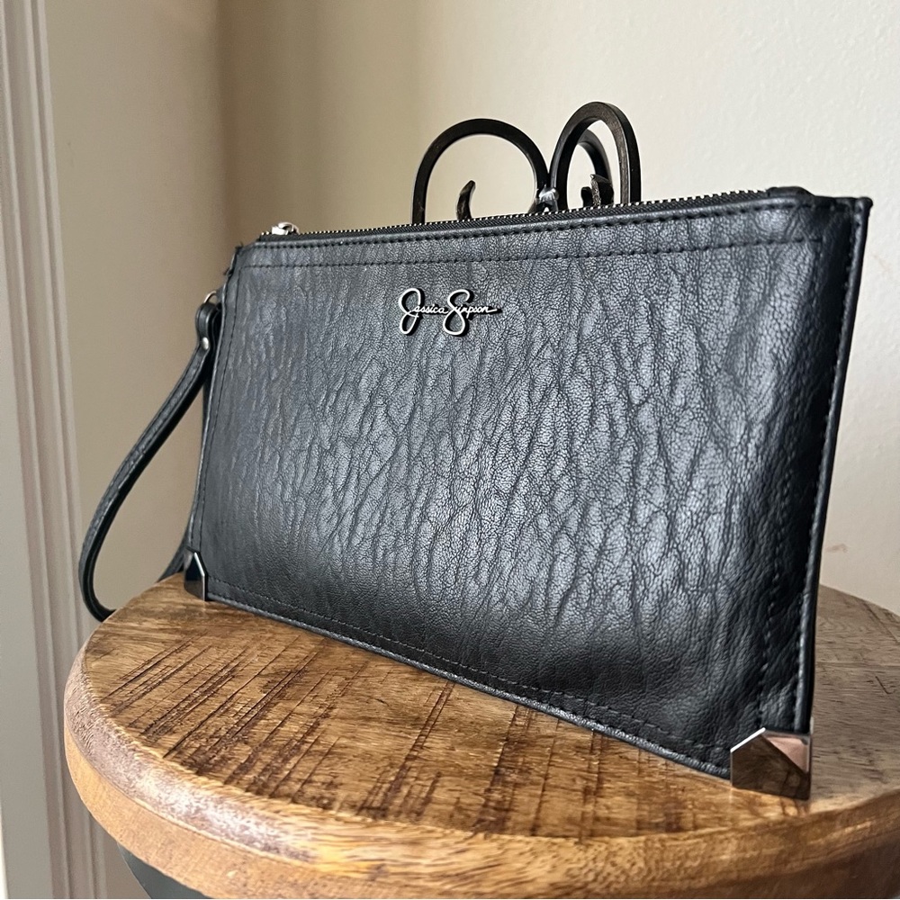 Jessica Simpson black wristlet